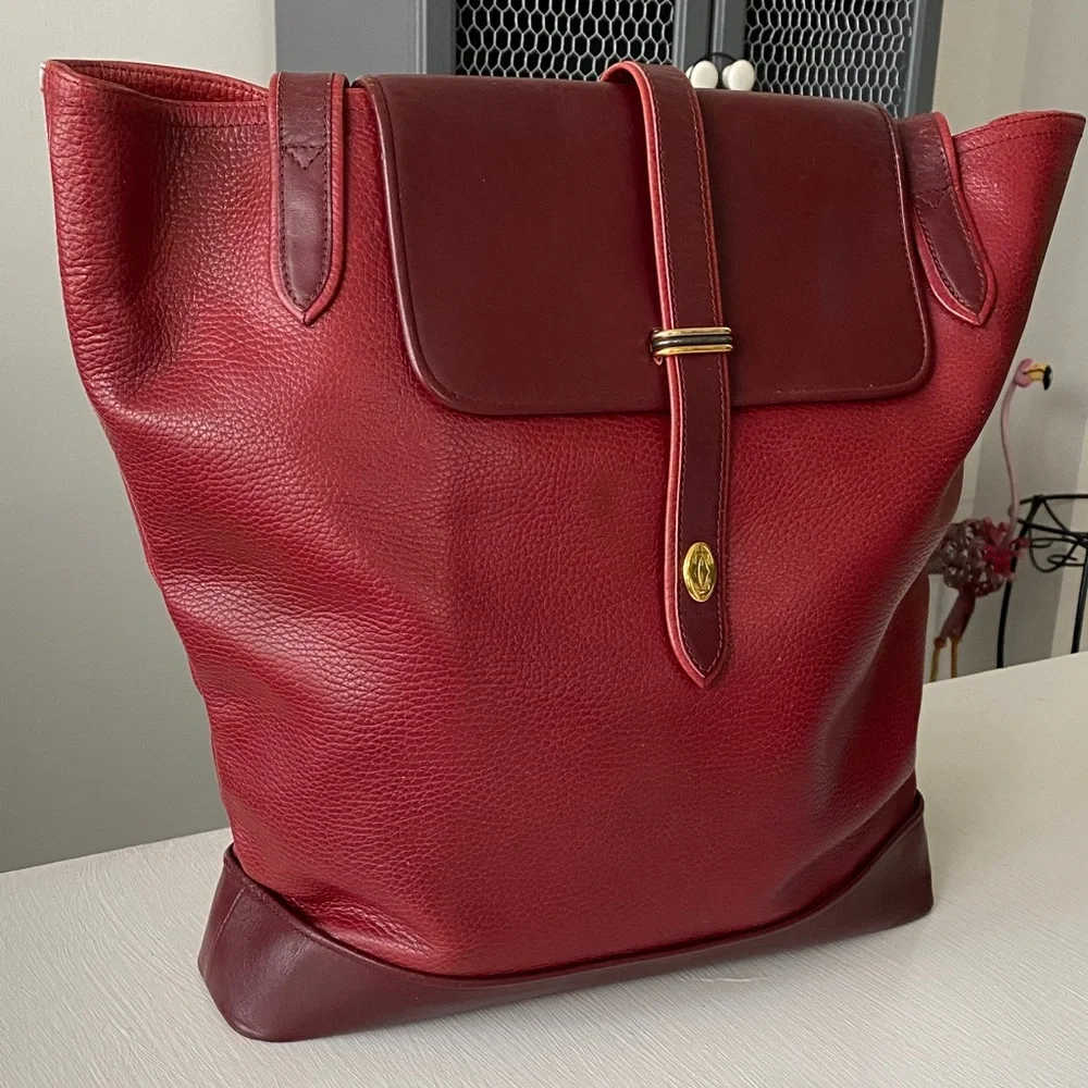 Cartier Burgundy Red Leather Tote - Authentic Vintage Luxury - Picture 4 of 16